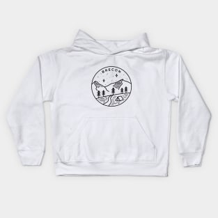 Brecon Beacons National Park Wales Emblem - White Kids Hoodie